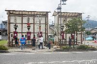 稲荷山祇園祭　北信唯一の四神の展示準備中　あいにー南